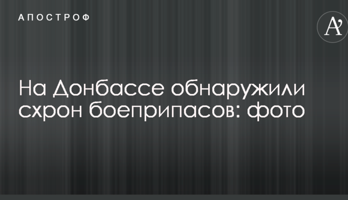 На Донбасі виявили великий схрон боєприпасів: опубліковано фото