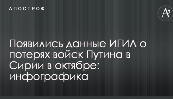 З'явилися дані ІДІЛ про втрати військ Путіна в Сирії в жовтні: інфографіка
