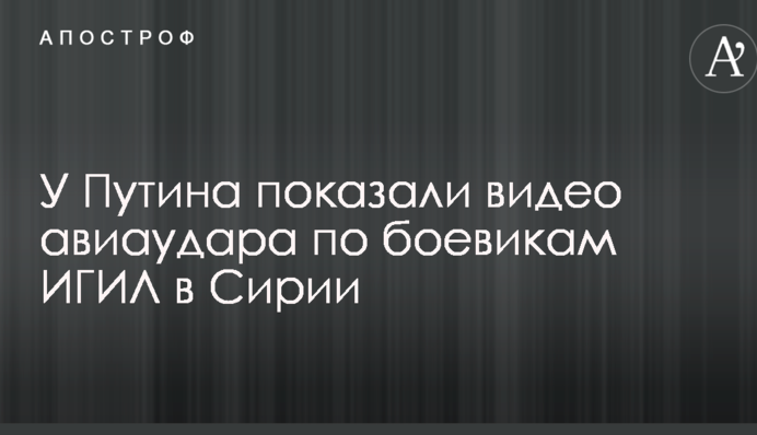 У Путина показали видео авиаудара по боевикам ИГИЛ в Сирии