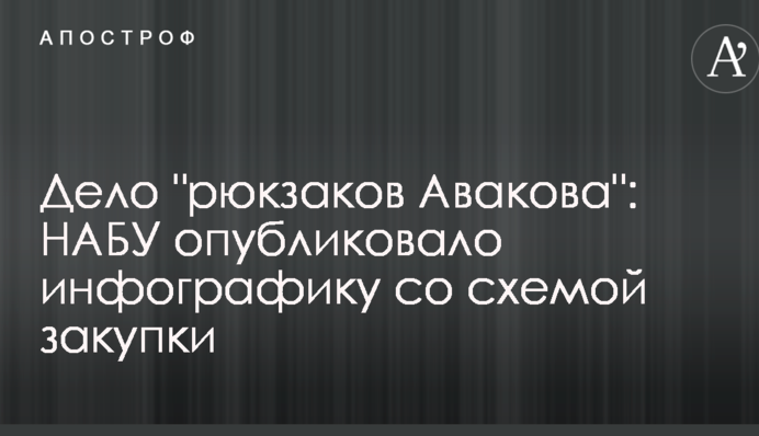 Дело "рюкзаков Авакова": НАБУ опубликовало инфографику со схемой закупки