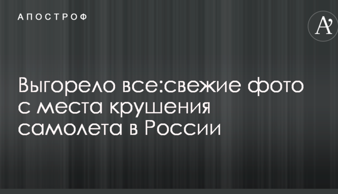 Вигоріло все: з'явилися свіжі фото з місця аварії літака в Росії