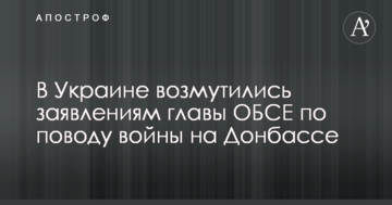 В Україні обурені заявами глави ОБСЄ з приводу війни на Донбасі