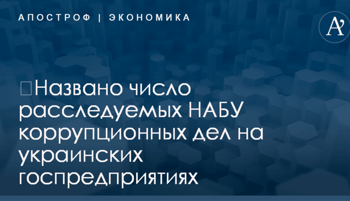 ​Названо число расследуемых НАБУ коррупционных дел на украинских госпредприятиях