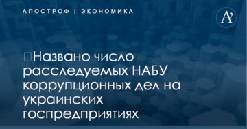 ​Названо число расследуемых НАБУ коррупционных дел на украинских госпредприятиях