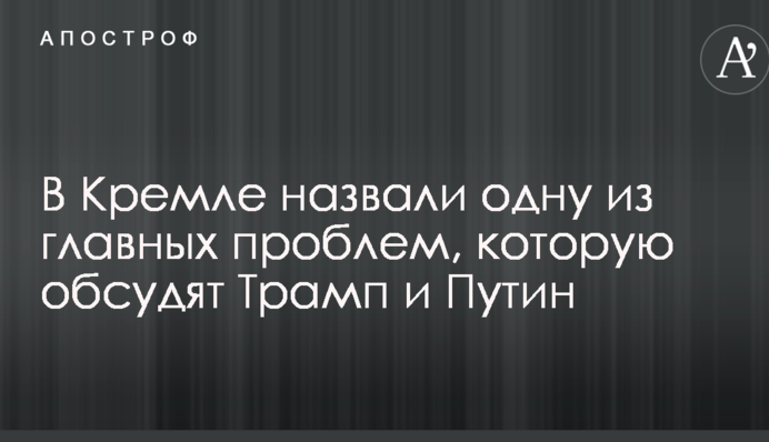 У Кремлі назвали одну з головних проблем, яку обговорять Трамп і Путін