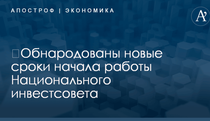 ​Названы новые сроки начала работы Национального инвестиционного совета