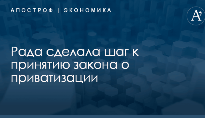 Рада сделала шаг к принятию закона о приватизации