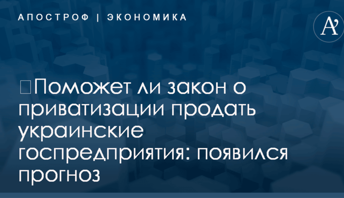 ​Поможет ли закон о приватизации продать украинские госпредприятия: появился прогноз