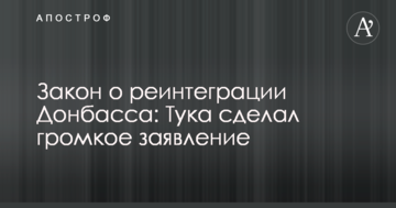 Закон про реінтеграцію Донбасу: Тука зробив гучну заяву
