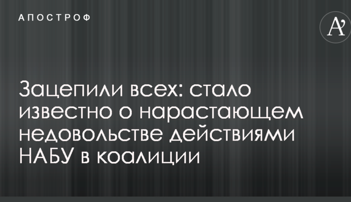 Зацепили всех: стало известно о нарастающем недовольстве действиями НАБУ в коалиции