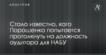Стало відомо, кого Порошенко спробує проштовхнути на посаду аудитора для НАБУ