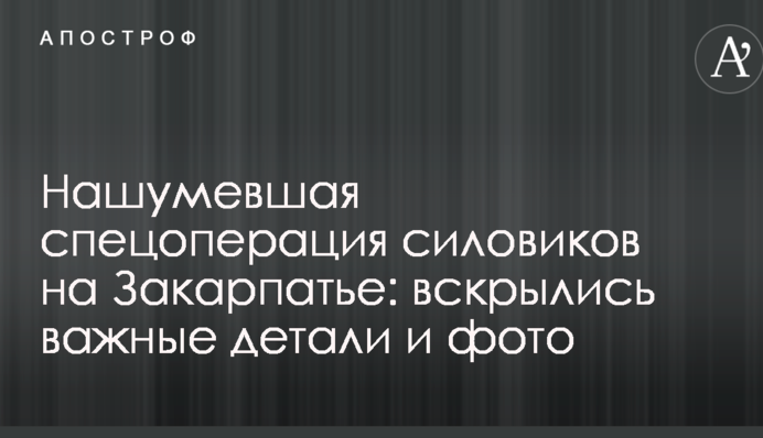 Нашумевшая спецоперация силовиков на Закарпатье: вскрылись важные детали и фото