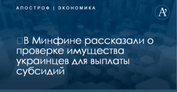 ​В Минфине рассказали о проверке имущества украинцев для выплаты субсидий