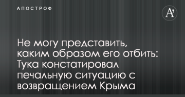 Не могу представить, каким образом его отбить: Тука констатировал печальную ситуацию с возвращением Крыма