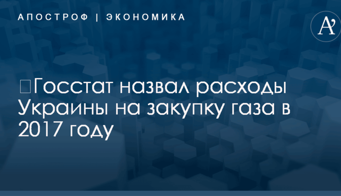​Госстат назвал расходы Украины на закупку газа в 2017 году
