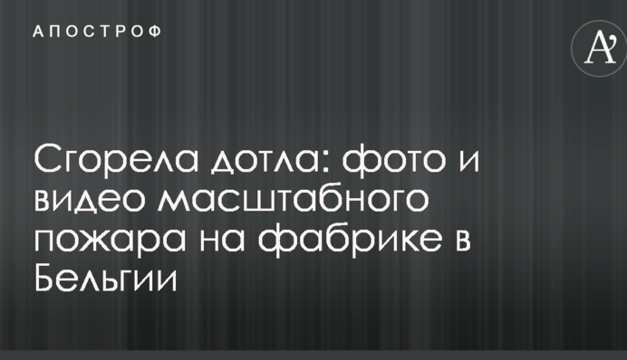 Сгорела дотла: опубликованы фото и видео масштабного пожара на фабрике в Бельгии