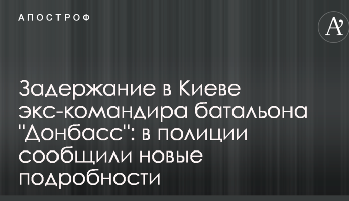 Задержание в Киеве экс-командира батальона 