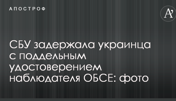 СБУ затримала українця з підробленим посвідченням спостерігача ОБСЄ: фото