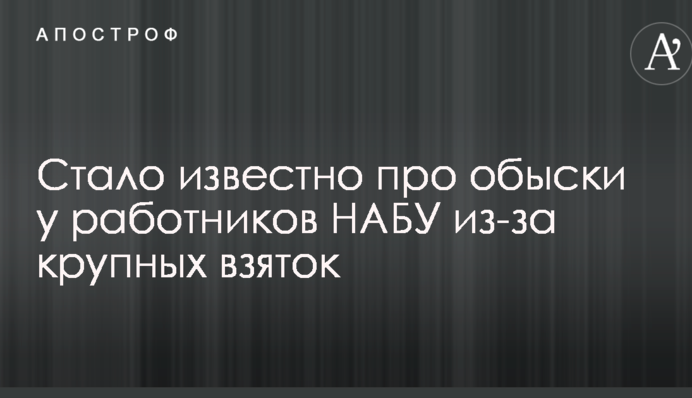 Стало відомо про обшуки у працівників НАБУ через великих хабарів