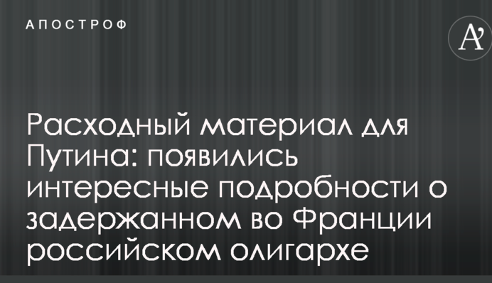 Расходный материал для Путина: появились интересные подробности о задержанном во Франции российском олигархе
