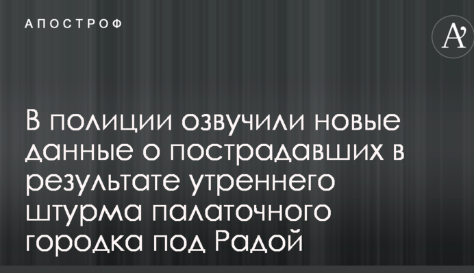 В полиции озвучили новые данные о пострадавших в результате утреннего штурма палаточного городка под Радой
