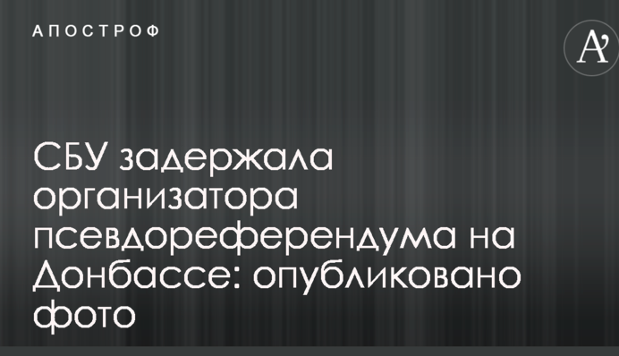 СБУ затримала організатора псевдореферендума на Донбасі: опубліковано фото