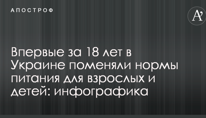 Вперше за 18 років в Україні поміняли норми харчування для дорослих і дітей: інфографіка