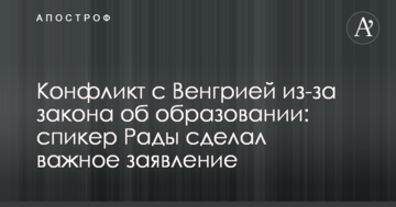 Конфлікт з Угорщиною через закон про освіту: спікер Ради зробив важливу заяву