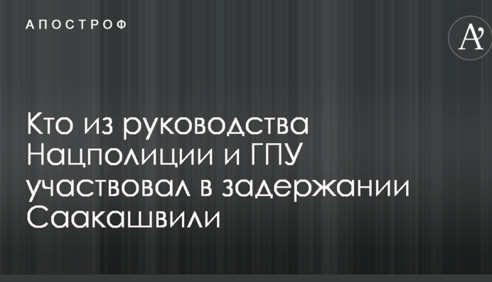 Журналісти дізналися, хто з керівництва Нацполіції та ГПУ брав участь в затриманні Саакашвілі