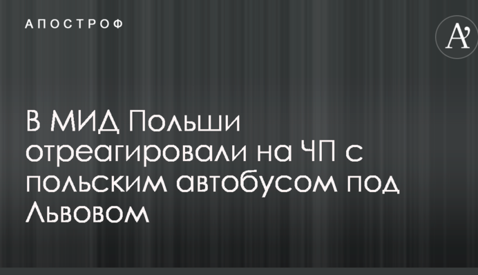У МЗС Польщі відреагували на НП з польським автобусом під Львовом