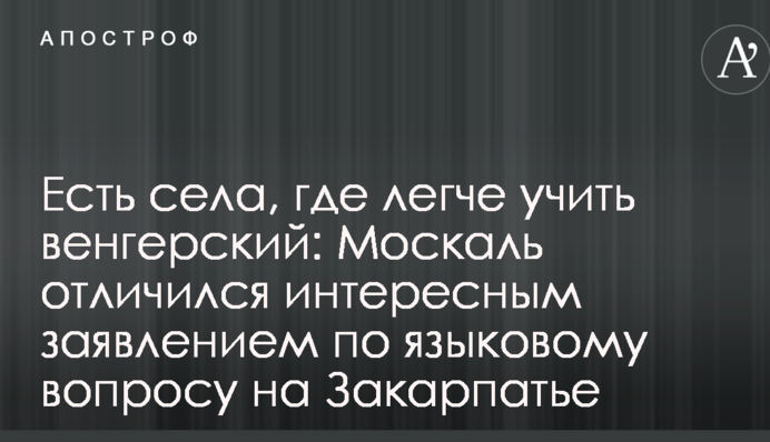 Есть села, где легче учить венгерский: Москаль отличился интересным заявлением по языковому вопросу на Закарпатье