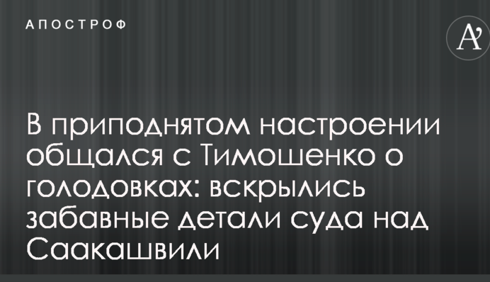 В приподнятом настроении общался с Тимошенко о голодовках: вскрылись забавные детали суда над Саакашвили