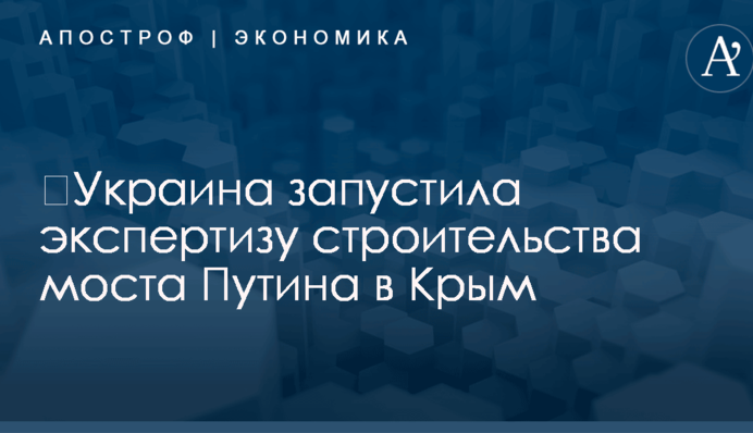 ​Украина запустила экспертизу строительства моста Путина в Крым