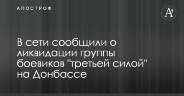 У мережі повідомили про ліквідацію групи бойовиків "третьою силою" на Донбасі