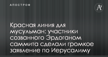 Червона лінія для мусульман: учасники скликаного Ердоганом саміту зробили гучну заяву по Єрусалиму