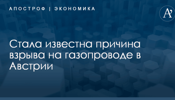 ​Названа причина взрыва на газопроводе в Австрии