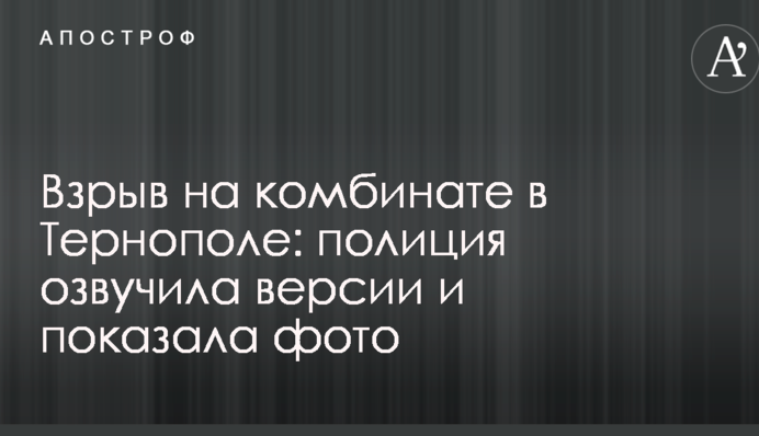Взрыв на комбинате в Тернополе: полиция озвучила версии и показала фото