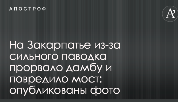 На Закарпатті сильний паводок прорвав дамбу і пошкодив міст: опубліковано фото
