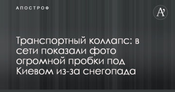 Транспортний колапс: в мережі показали фото величезної пробки під Києвом через снігопад