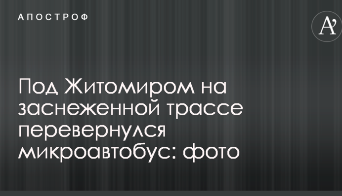 Під Житомиром на засніженій трасі перекинувся мікроавтобус: фото