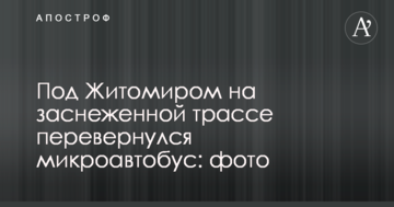 Під Житомиром на засніженій трасі перекинувся мікроавтобус: фото