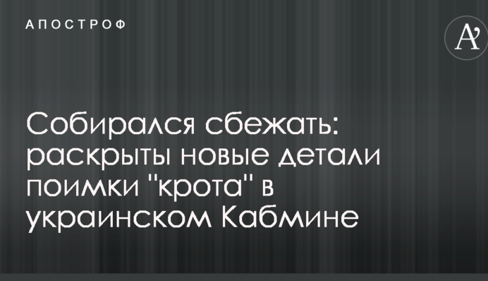 Собирался сбежать: раскрыты новые детали поимки "крота" в украинском Кабмине