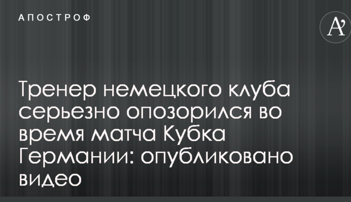 Тренер немецкого клуба серьезно опозорился во время матча Кубка Германии: опубликовано видео