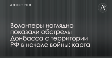 Волонтери наочно показали обстріли Донбасу з території РФ на початку війни: карта