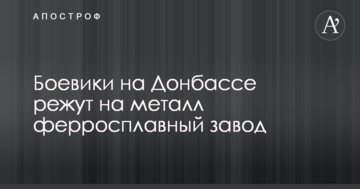 Бойовики на Донбасі ріжуть на метал феросплавний завод