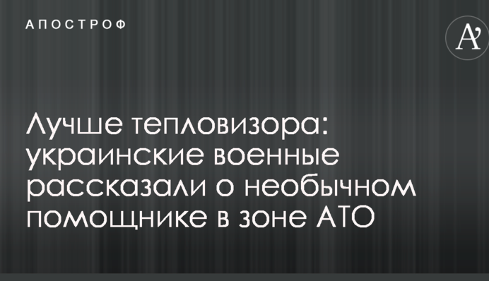 Краще тепловізора: українські військові розповіли про незвичайного помічника в зоні АТО