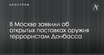 В Москве заявили об открытых поставках оружия террористам Донбасса