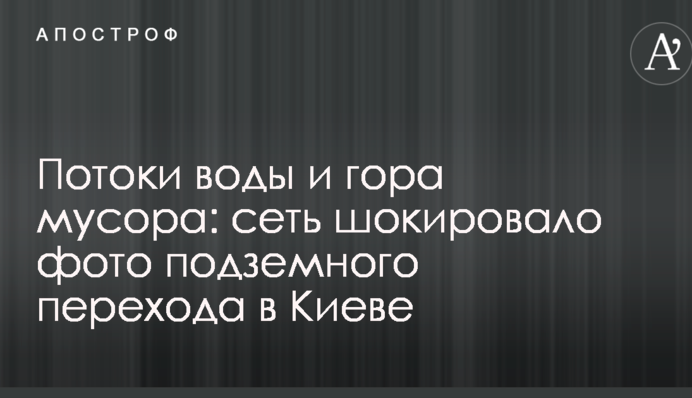 Потоки води і гора сміття: мережу шокувало фото підземного переходу в Києві