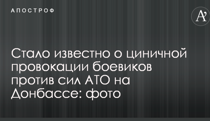 Стало відомо про цинічну провокацію бойовиків проти сил АТО на Донбасі: фото
