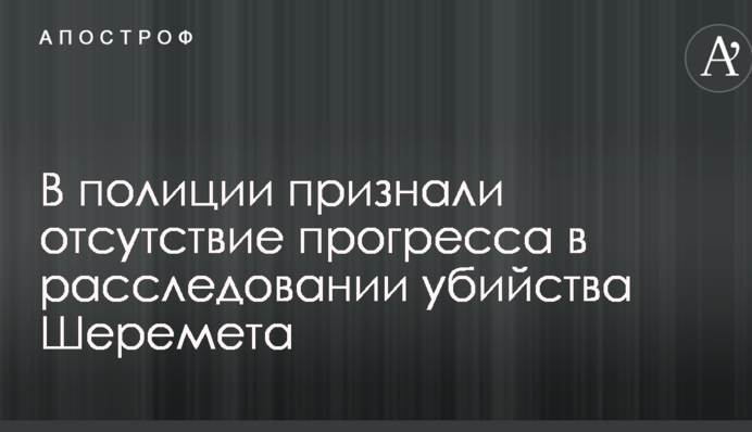 У поліції визнали відсутність прогресу в розслідуванні вбивства Шеремета